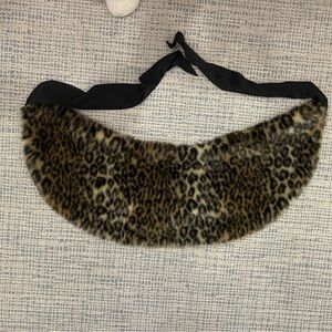 Lulu Guinness Leopard Print Faux Fur Wrap